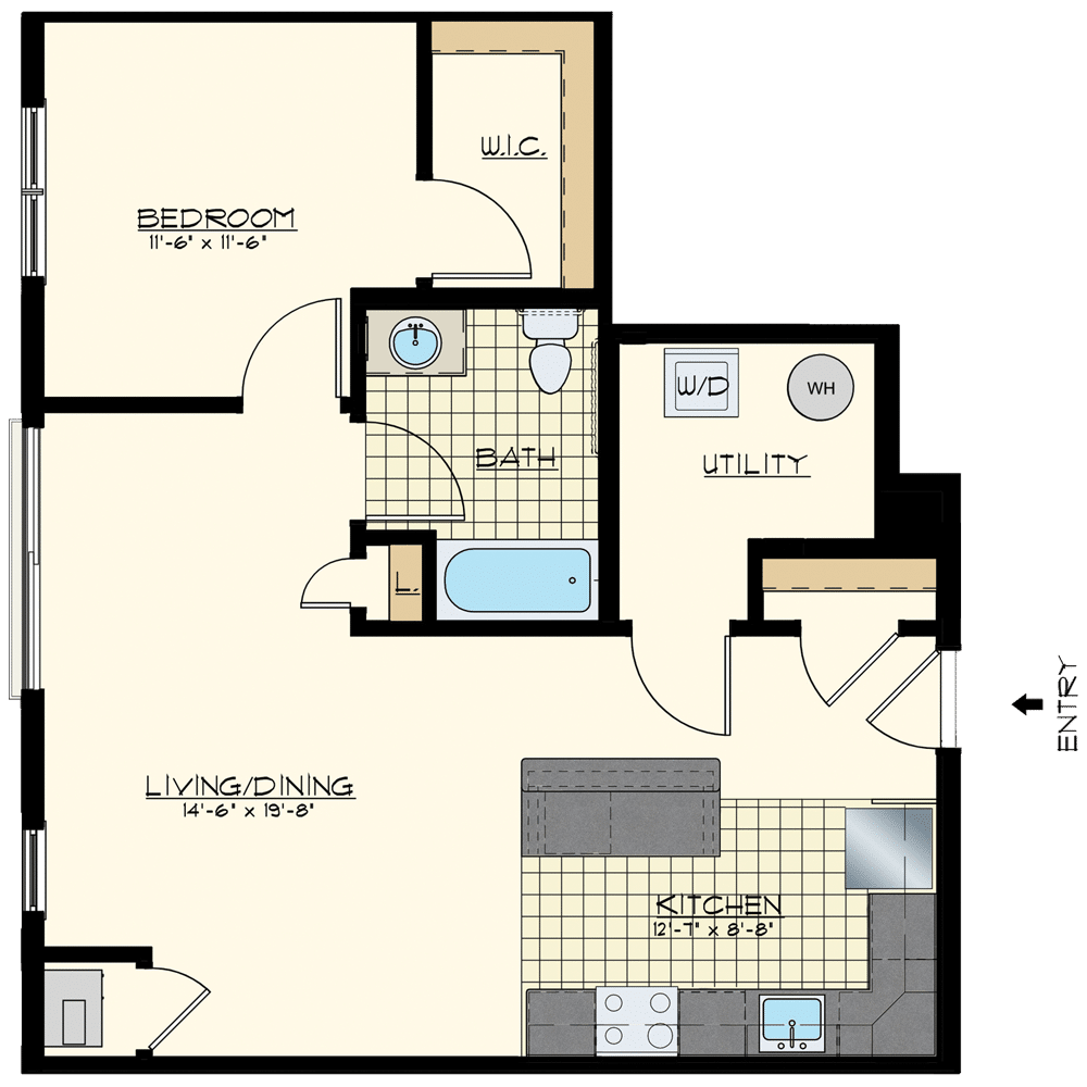 Patriot Station at Chalfont One Bedroom Floor Plans